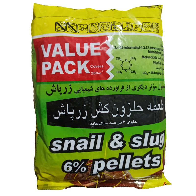 سم حلزون کش  زرپاش مدل متالدهاید 6% وزن 1 کیلوگرم